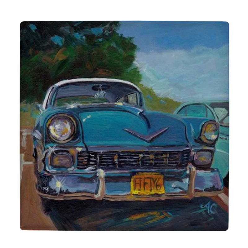 زیر لیوانی طرح نقاشی اتومبیل کلاسیک کد    3888703_2109