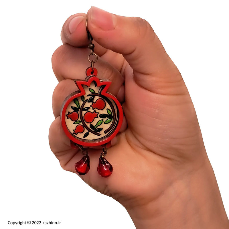 گوشواره دخترانه مدل انار طرح شب یلدا کد b.11.57