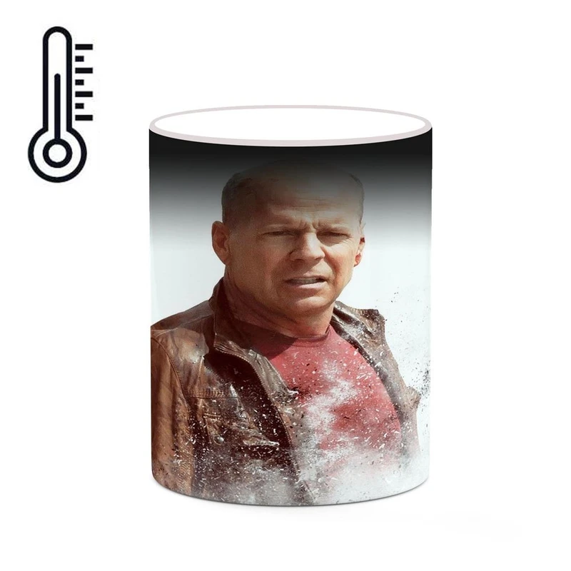 ماگ حرارتی کاکتی طرح بروس ویلیس Bruce Willis مدل mgh25373