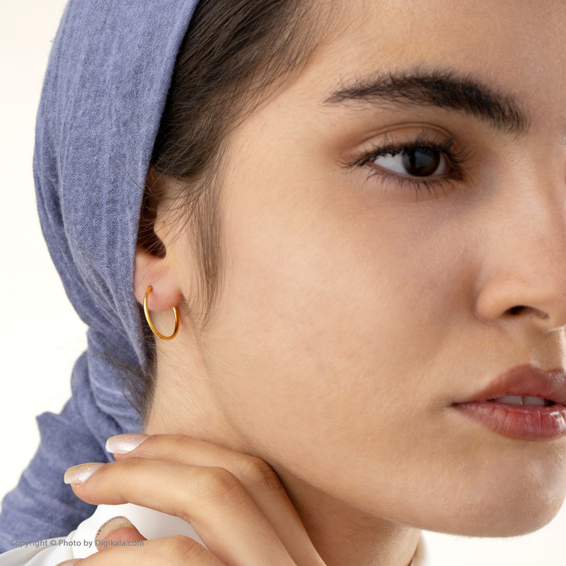 گوشواره طلا 18 عیار زنانه کاپانی مدل حلقه ای کد KE013 - 12