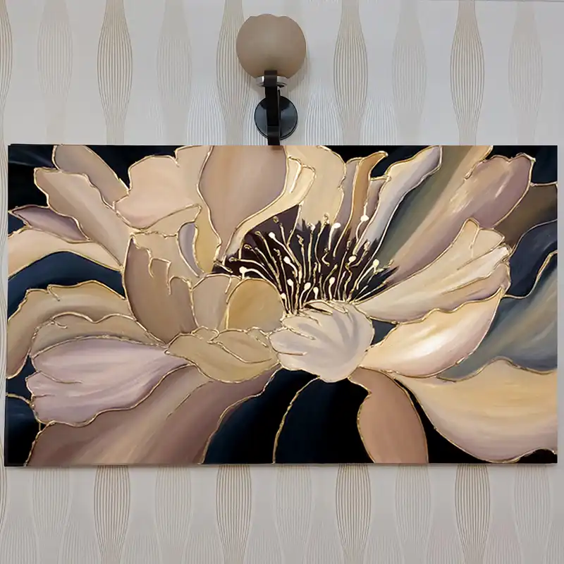 تابلو نقاشی ورق طلا طرح گل کد 0098