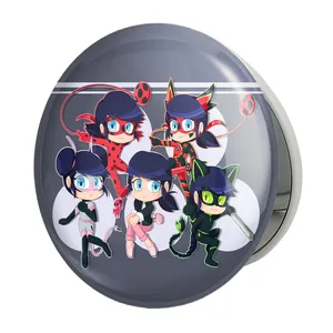 آینه جیبی خندالو طرح دختر کفشدوزکی مدل تاشو کد 25045 