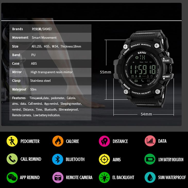 ساعت مچی دیجیتال مردانه اسکمی مدل 1227black -  - 5