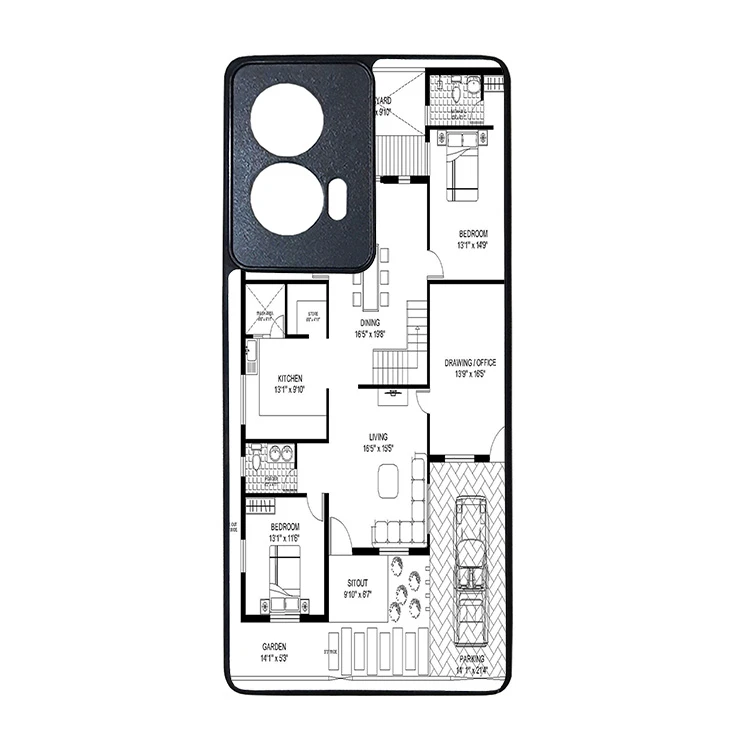 کاور قاب گارد هوم طرح نقشه مناسب برای گوشی موبایل موتورولا edge 50 fusion