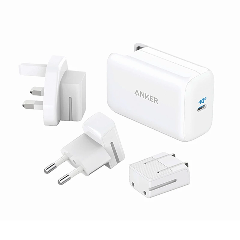 شارژر دیواری انکر مدل A2712H21 PowerPort III 65W Pod به همراه مبدل برق مجموعه 3 عددی