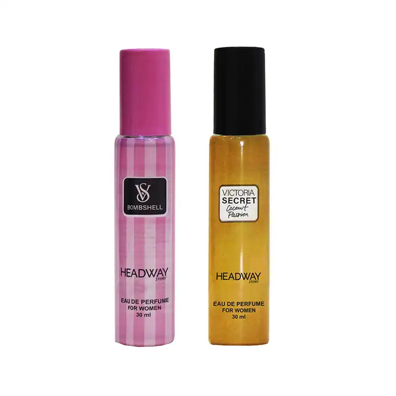 عطر جیبی زنانه هدوی استوری مدل بامبشل و نارگیل حجم 30 میلی لیتر مجموعه 2 عددی