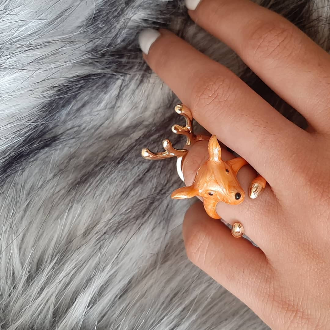 انگشتر زنانه مدل گوزن مجموعه 3 عددی