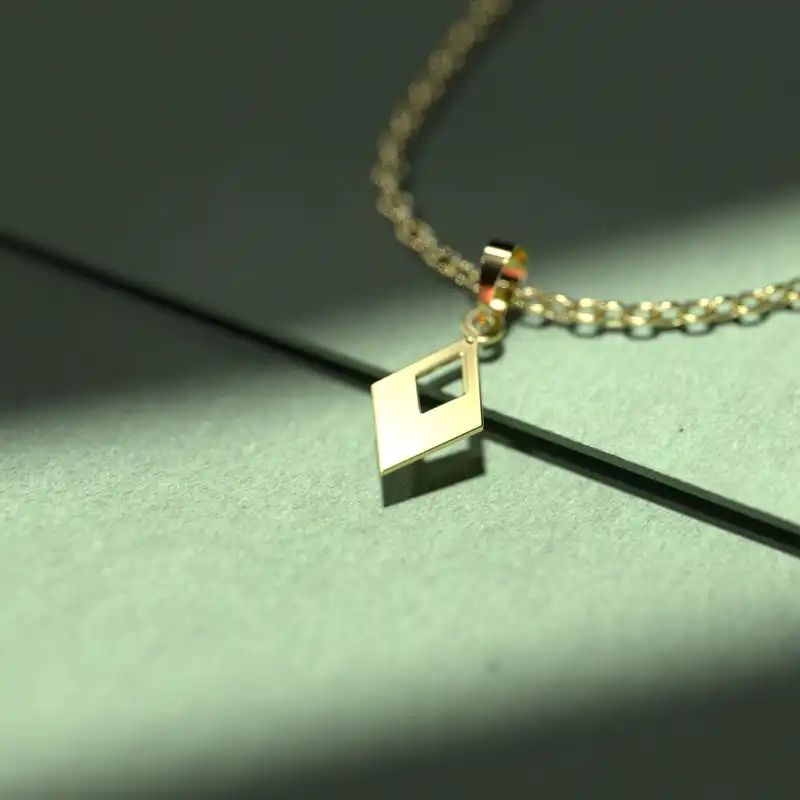 گردنبند طلا 18 عیار زنانه مدوپد مدل هندسی کد LL2-1-1062