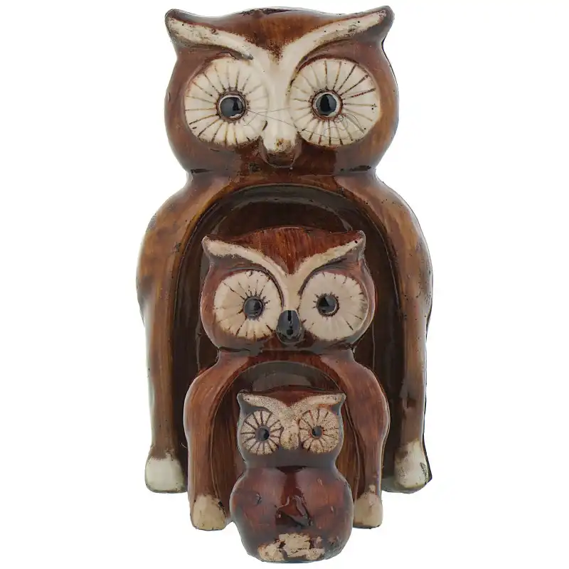 مجسمه دنیا دکوری سرمد مدل جغد بازیگوش کد 10 مجموعه 3 عددی