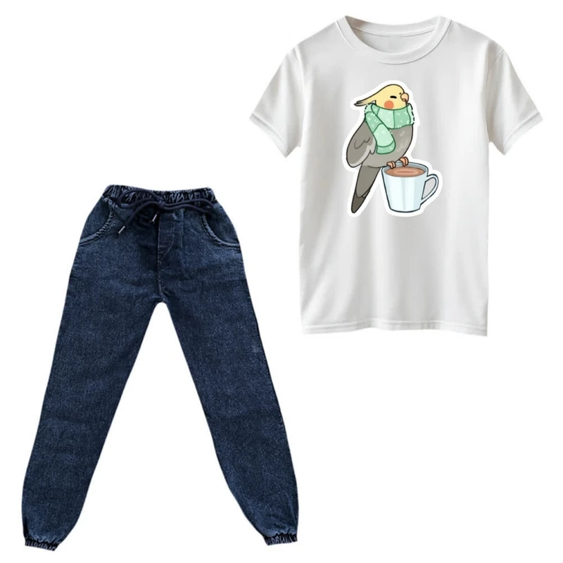 ست تی‌شرت و شلوار دخترانه مدل عروس هلندی