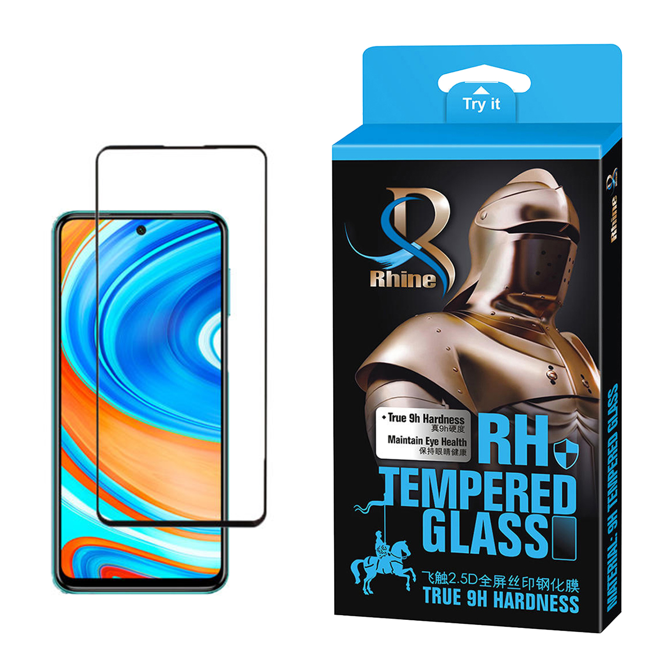 محافظ صفحه نمایش 9D راین مدل R_9 مناسب برای گوشی موبایل شیائومی Redmi Note 9s