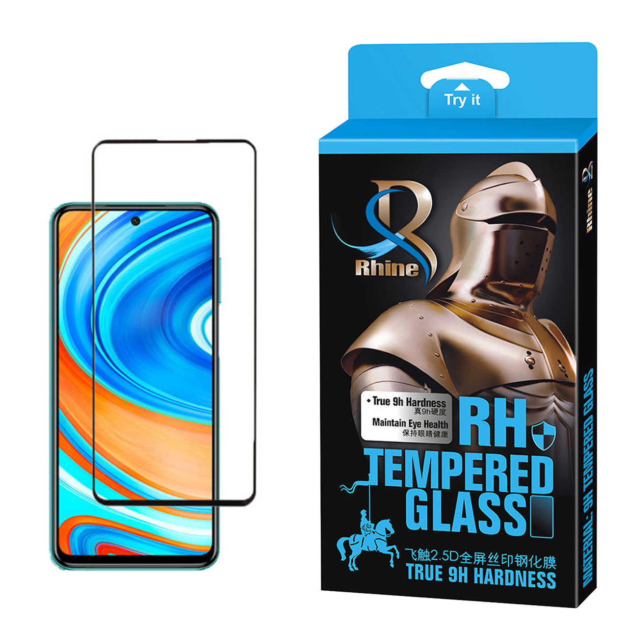 محافظ صفحه نمایش 9D راین مدل R_9 مناسب برای گوشی موبایل شیایومی Redmi Note 9s