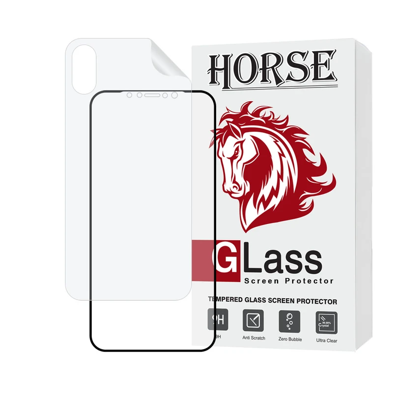 محافظ صفحه نمایش مات هورس مدل MCERAMNANOH مناسب برای گوشی موبایل اپل iPhone XS Max به همراه محافظ پشت گوشی