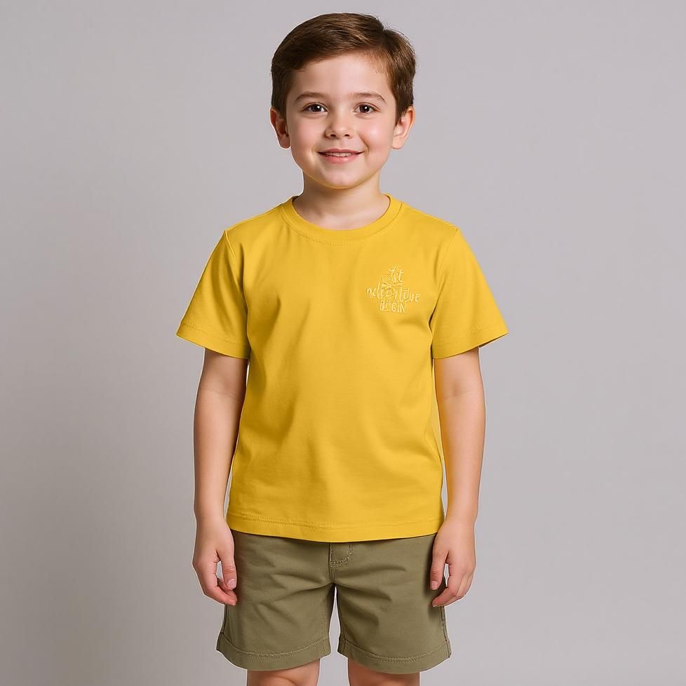 تی شرت آستین کوتاه پسرانه دلنار گالری مدل تمام پنبه گلدوزی Adventure -  - 1