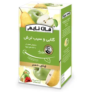 چای میوه ای طعم دار با تکه های میوه گلابی و سیب ترش فان تایم بسته 12 عددی