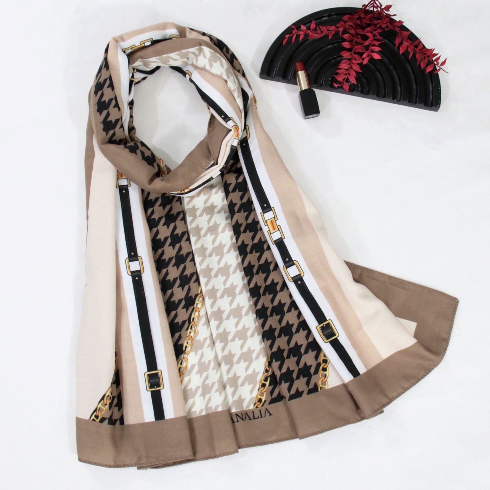 شال زنانه مدل موهر طرح پیچازی کد 2762 - - 3