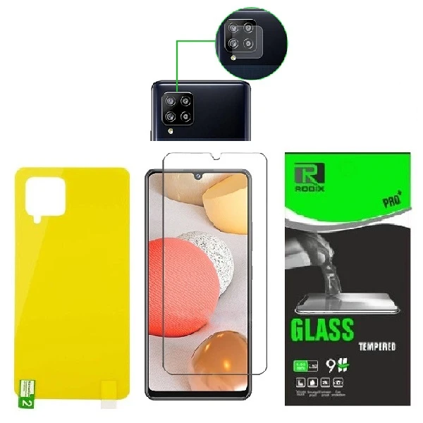 محافظ صفحه نمایش روبیکس مدل SA-A42 مناسب برای گوشی موبایل سامسونگ Galaxy A42 به همراه محافظ لنز دوربین و محافظ پشت گوشی