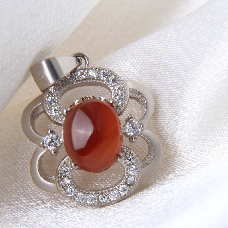 آویز گردنبند نقره زنانه مدل سنگ عقیق کد PKR_247