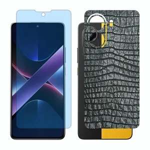 Glass Together model matte anti blue screen protector suitable for Xiaomi Poco X7 Pro mobile phone with back cover sticker