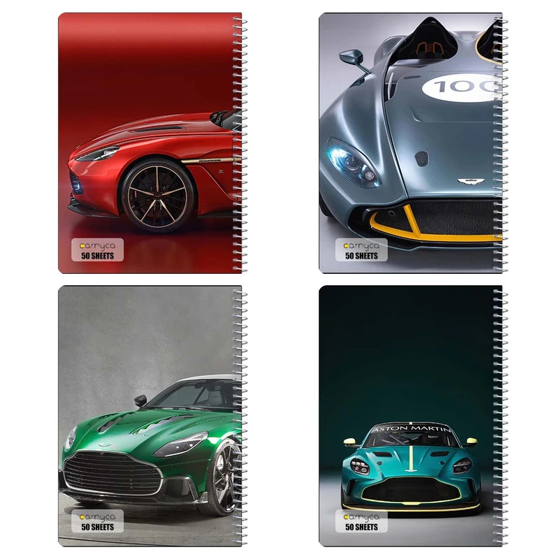دفتر نقاشي 50 برگ کارنيکا طرح استون مارتین Aston Martin کد 34929 مجموعه 4 عددی