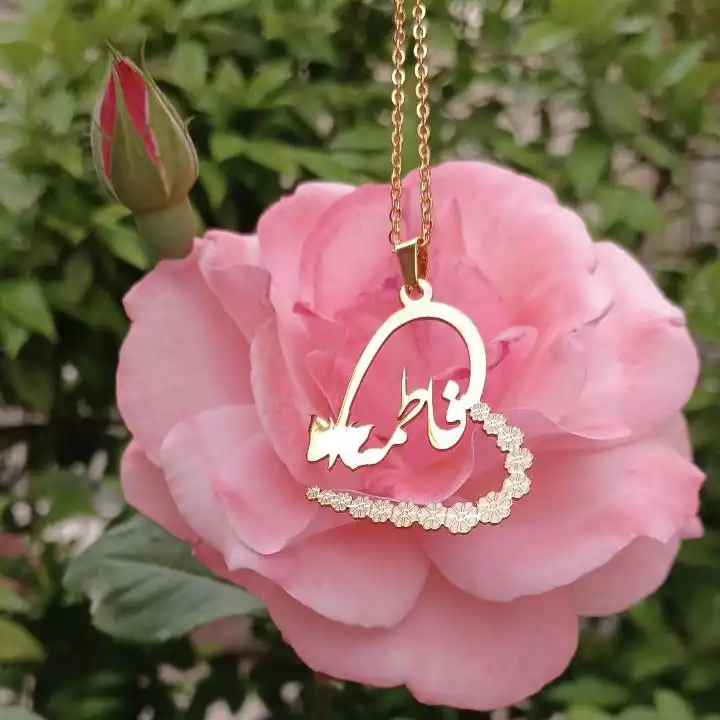 گردنبند زنانه مدل قلبی اسم فاطمه