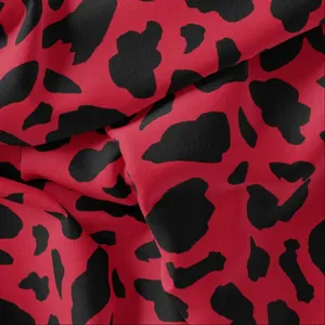 پارچه لباس مدل کرپ حریر طرح خال خالی کد 9101E