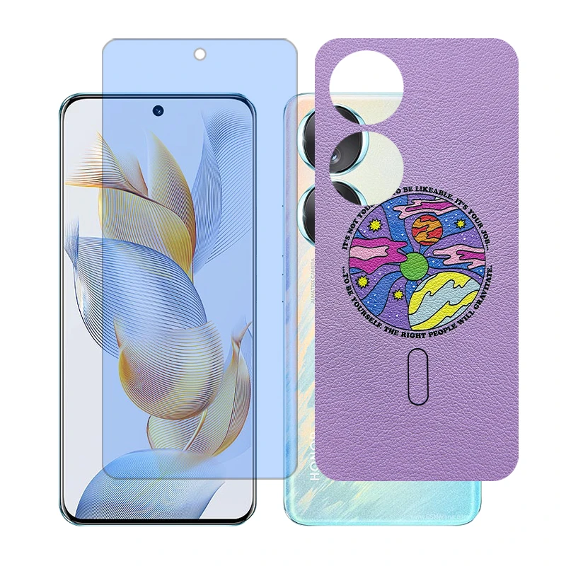 محافظ صفحه نمایش مات آنتی بلو گلس مدل Together مناسب برای گوشی موبایل آنر 70 به همراه برچسب پوششی پشت گوشی 