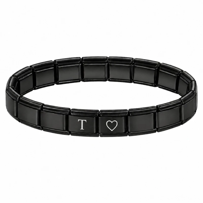 دستبند مدل چارم ایتالیایی حرف T کد 2