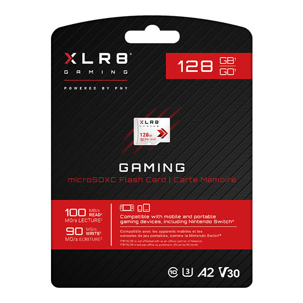 کارت حافظه microSD پی ان وای مدل XLR8 GAMING کلاس 10 / V30 استاندارد UHS-II U3  سرعت 100MBps ظرفیت 128 گیگابایت