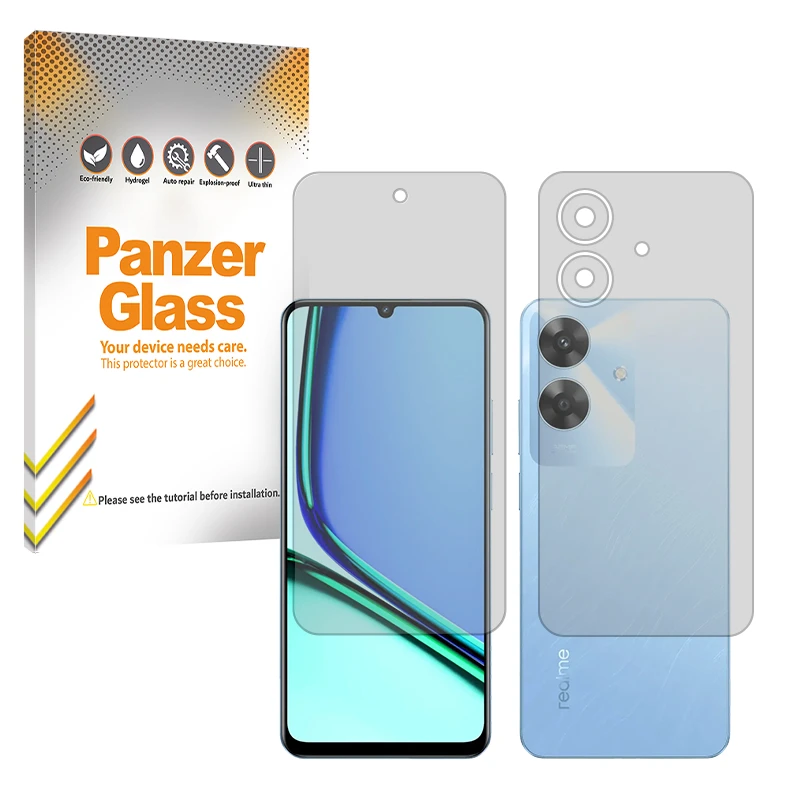 محافظ صفحه نمایش پنزر گلس مدل شفاف مناسب برای گوشی موبایل ریملی Note 60 به همراه محافظ پشت گوشی موبایل 