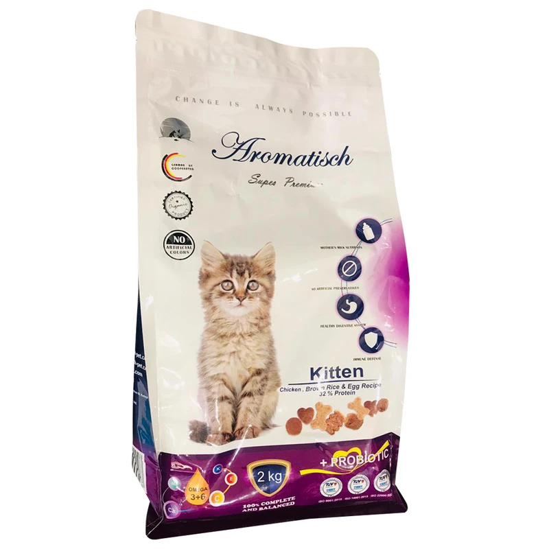 غذای خشک گربه آروماتیش مدل kitten chicken وزن 2 کیلوگرم