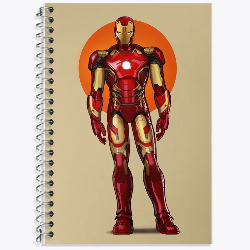 دفتر زبان 50 برگ خندالو مدل سه خط طرح مرد آهنی (Iron Man) کد F1981