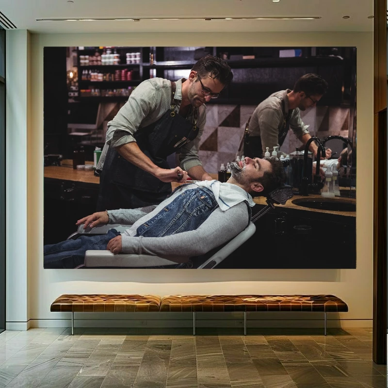 پوستر دیواری طرح آرایشگاه مردانه مدل اصلاح ریش3 کد BK23199