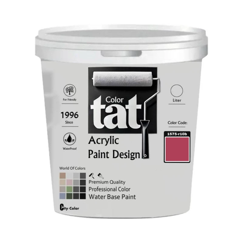 رنگ قرمز سرخابی مات اکرولیک تات کد 1575-r10b حجم 1 لیتر