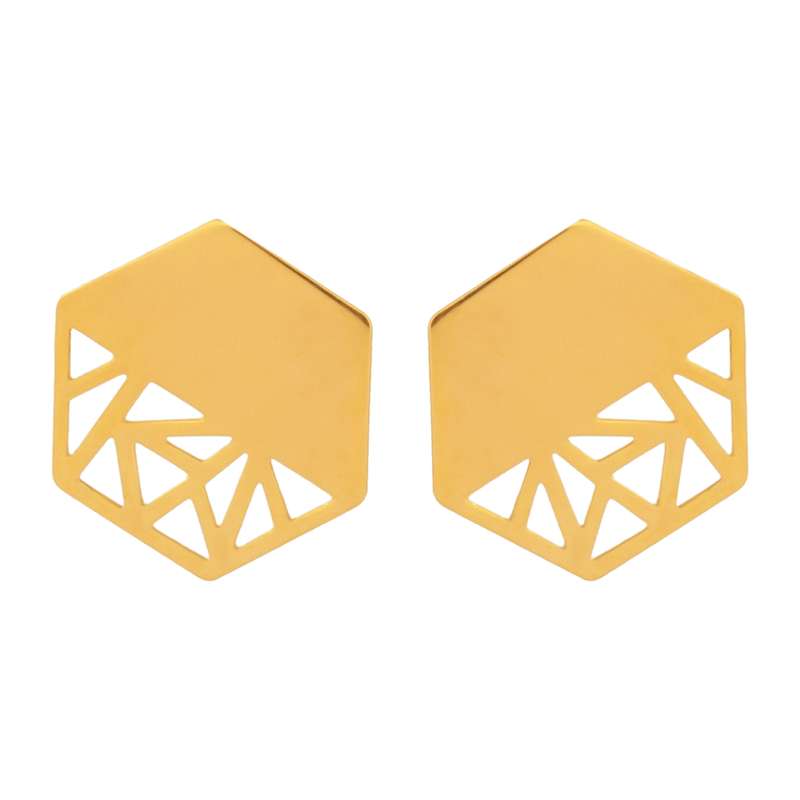 گوشواره طلا 18 عیار زنانه سهی مدل شش ضلعی SE24