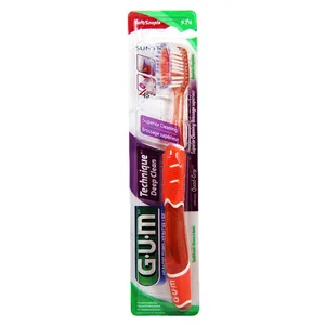مسواک جی یو ام مدل Tehnique Deep Clean کد 524 با برس نرم