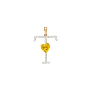 آویز گردنبند طلا 18 عیار زنانه قیراط طرح T کد GH1985