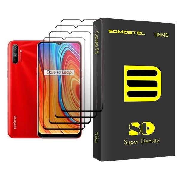 محافظ صفحه نمایش سوماستل مدل SD Glass MIX004 مناسب برای گوشی موبایل ریلمی C3 بسته 4 عددی
