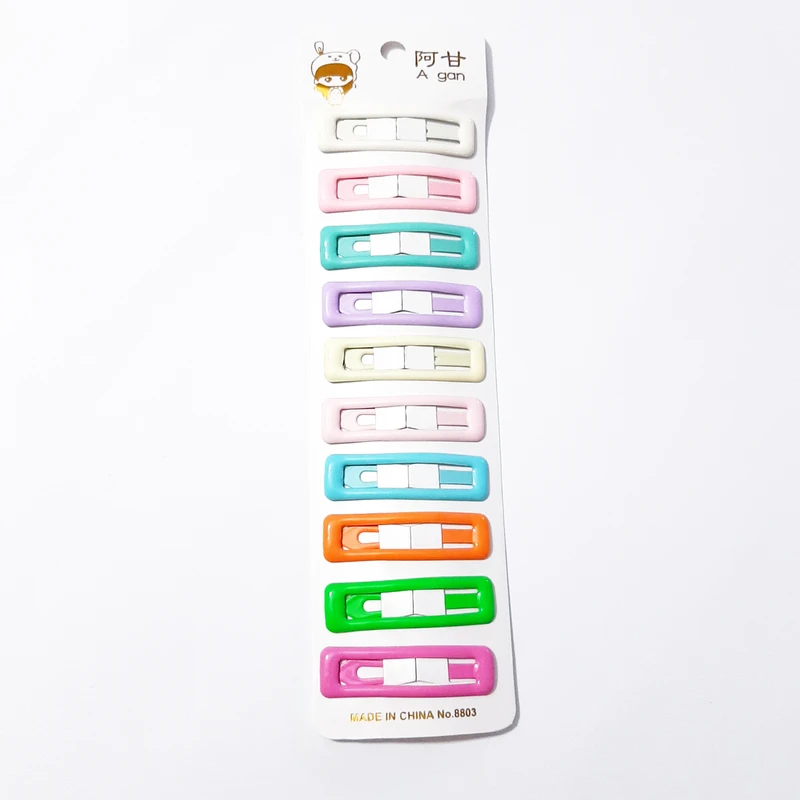 گیره مو زنانه مدل تق تقی مستطیلی بسته 10 عددی