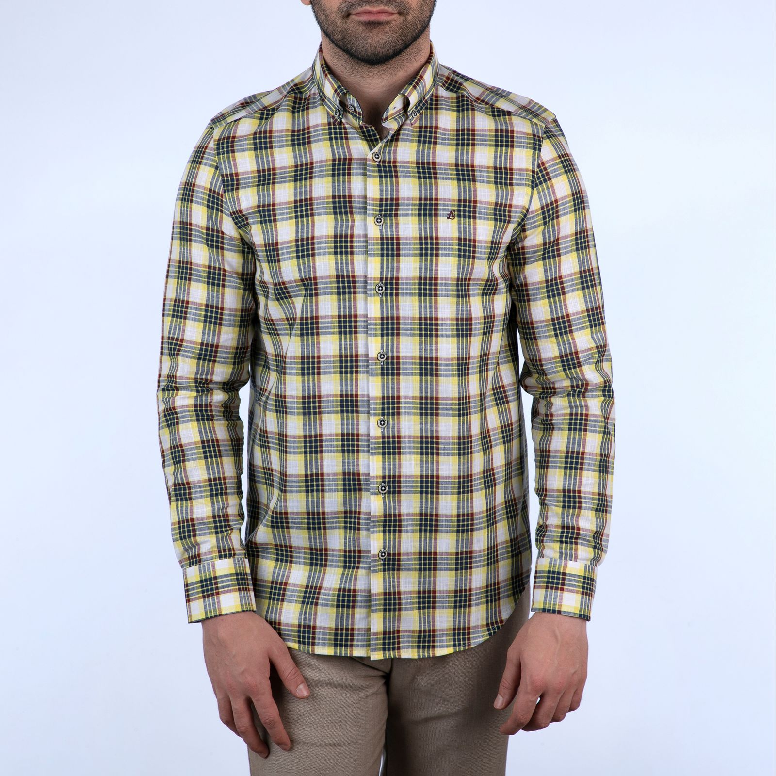 پیراهن آستین بلند مردانه ال سی من مدل 100489-195 -  - 1