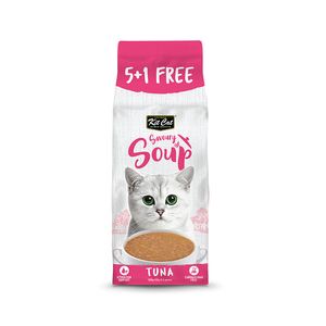 سوپ گربه کیت کت مدل Savoury Cat Soup با طعم ماهی تن وزن 50 گرم بسته 6 عددی