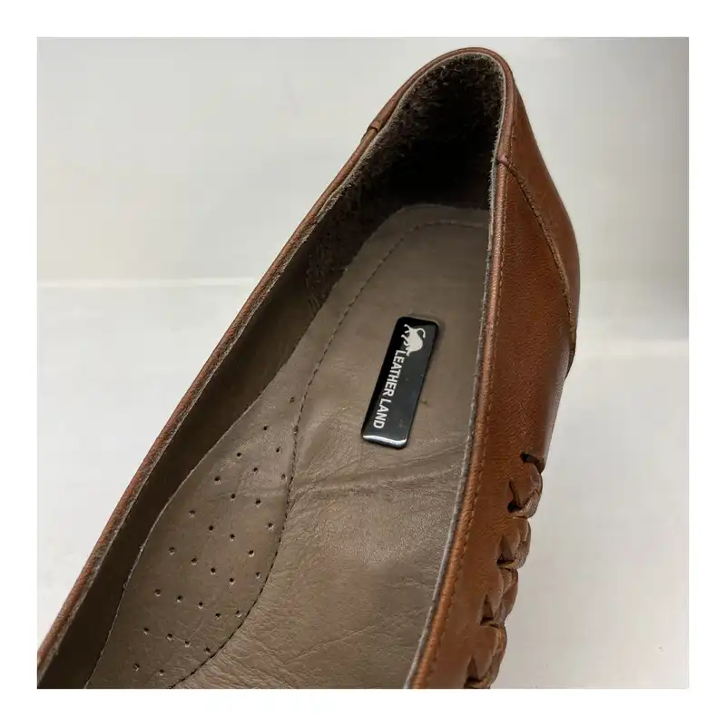 کفش زنانه سرزمین چرم کد 1259 رنگ عسلی