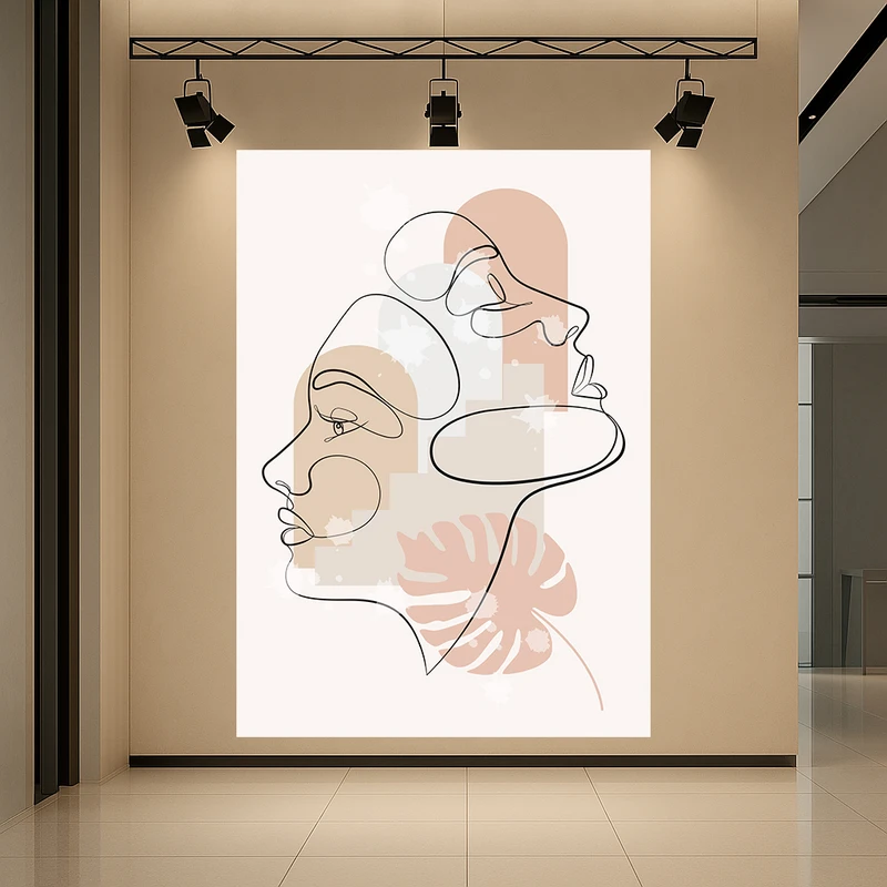 پوستر طرح نقاشی خطی مدل انتزاعی کد AR3059007