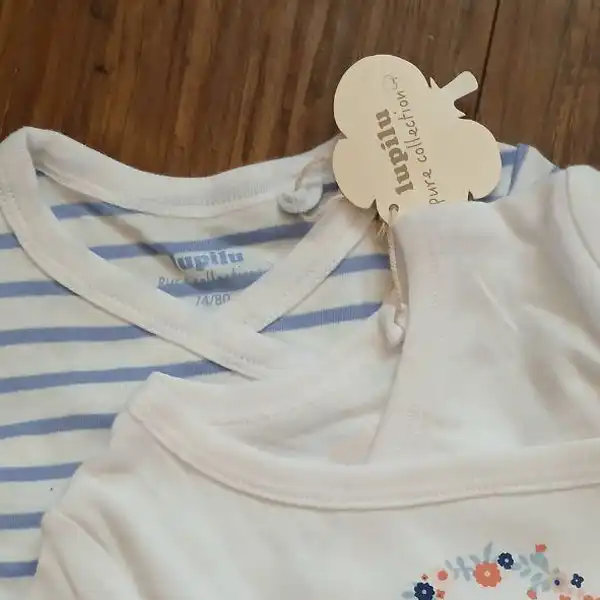 بادی آستین کوتاه نوزادی لوپیلو مدل New 2024 مجموعه دو عددی