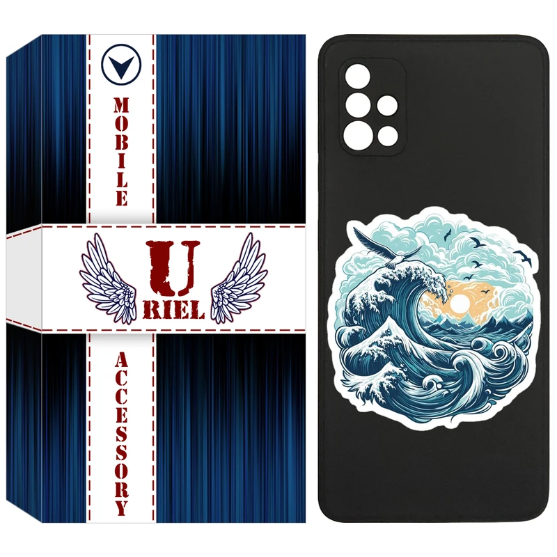 کاور یوریل مدل KSH کد 99 طرح موج دریا مناسب برای گوشی موبایل سامسونگ Galaxy A51