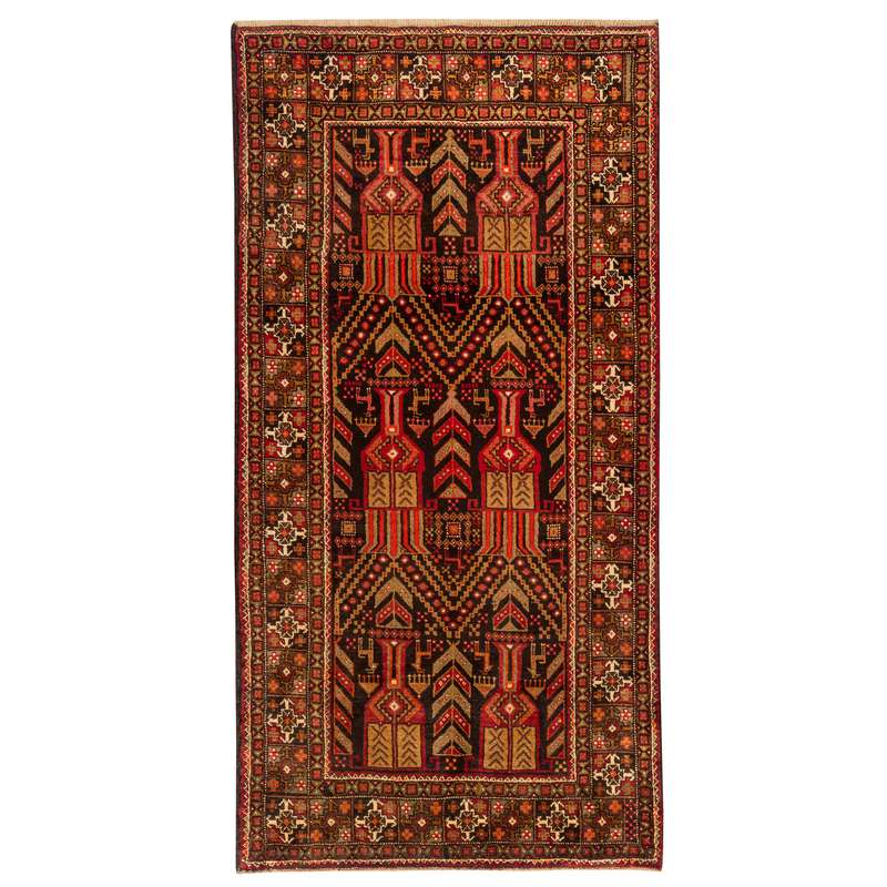 فرش دستبافت دو و نیم متری طرح نقشه بلوچ  کد 42.4893