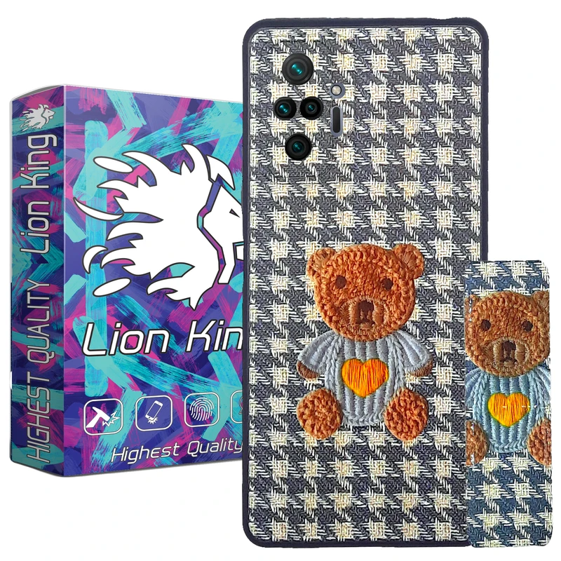 کاور لاین کینگ مدل طرح پارچه ای 3D مناسب برای گوشی موبایل شیائومی Redmi Note 10 Pro / Note 10 Pro به همراه پایه نگهدارنده