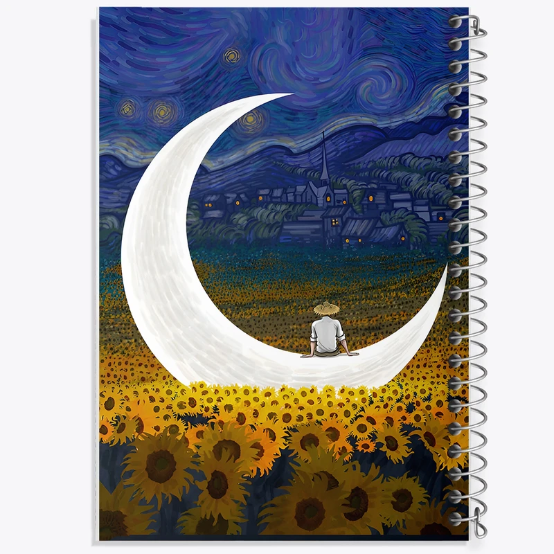 دفتر شطرنجی 50 برگ خندالو طرح ونسان ونگوگ کد N3791