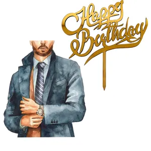 تاپر تزیین کیک مدل مردانه کد m8 مجموعه 2 عددی