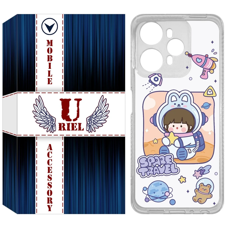 کاور یوریل مدل Clear کد 9 طرح دختر فضانورد مناسب برای گوشی موبایل وکال V1 / V1 Plus
